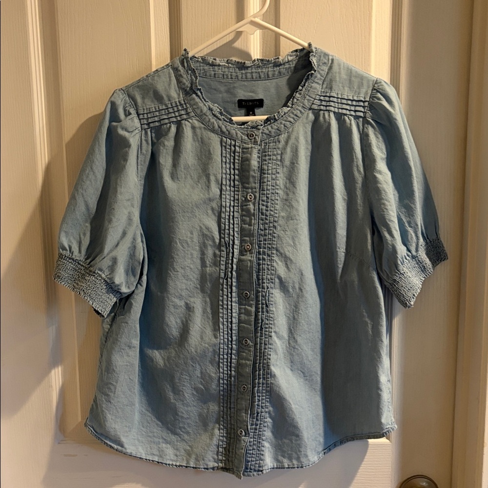 Talbots Light Blue Button-Up Top